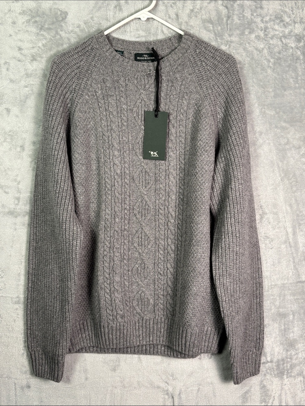 NWT New Rodd & Gunn Gray Wool Blend Mount Tasman Knit Mens Sweater Size XL FLAW